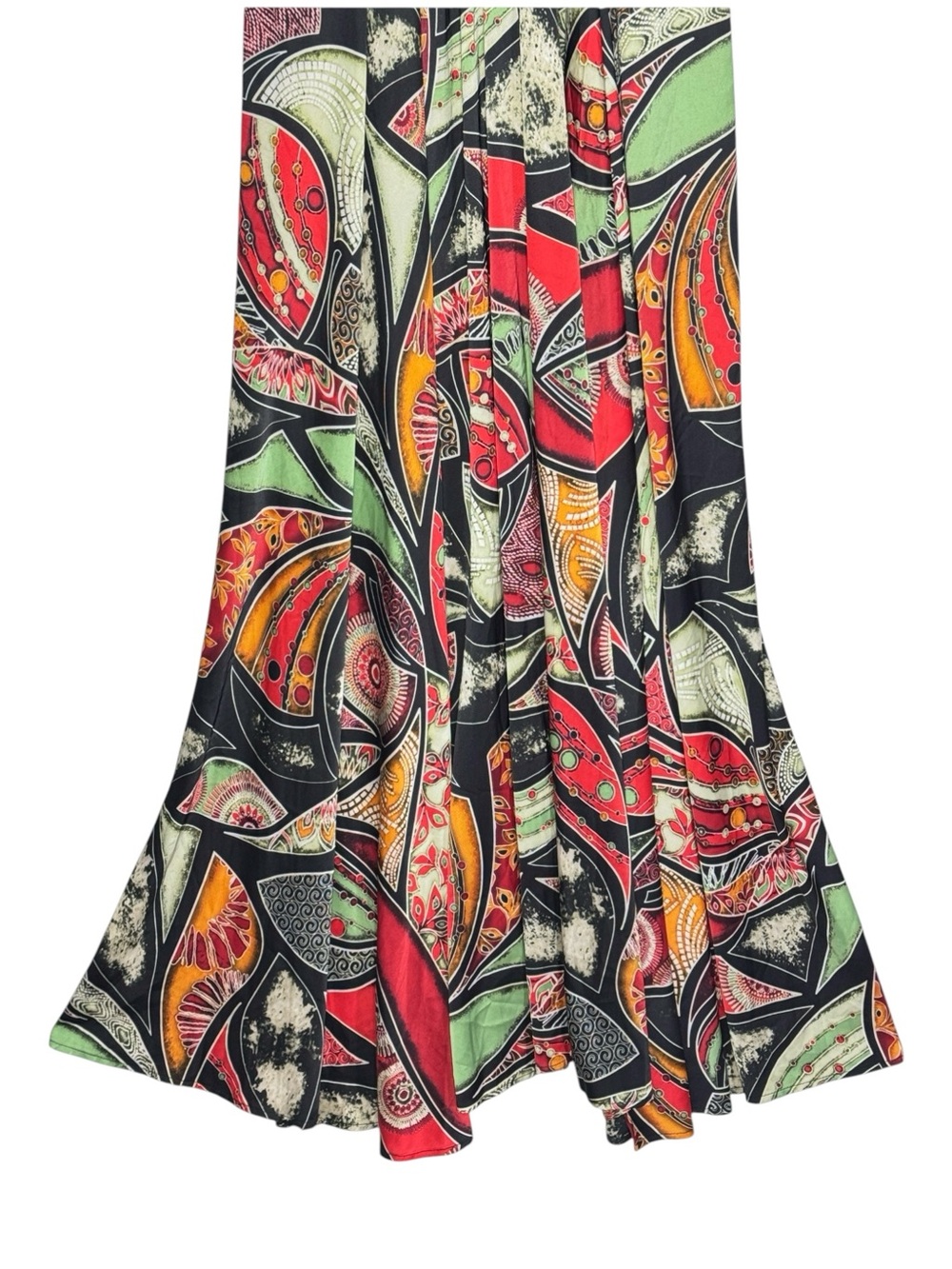 AKIRA Abstract Print Maxi Dress Size M Open Back Tie Front Spaghetti Strap - Picture 5 of 14